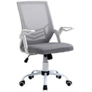 Vinsetto Mesh Swivel Office Chair for Home with Lumbar Back Support, Adjustable Height, Flip-Up Arm - Grey