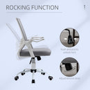 Vinsetto Mesh Swivel Office Chair for Home with Lumbar Back Support, Adjustable Height, Flip-Up Arm - Grey