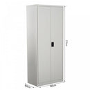 Vinsetto Filing Cabinet 2 Doors 4 Internal Adjustable Lockable Shelves Bookcase Storage Unit 5 Compartments-Cream White