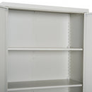 Vinsetto Filing Cabinet 2 Doors 4 Internal Adjustable Lockable Shelves Bookcase Storage Unit 5 Compartments-Cream White