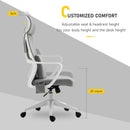 Vinsetto Mesh Office Chair & Massage Pillow Ergonomic Adjustable Height Headrest w/ Wheels High Back Armrest Rocking Home Study