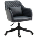 Vinsetto Diamond Pattern Tub Office Chair with Massage Pillow Wheels Adjustable Height Ergonomic Padding Lux Home Style Seat Black w/