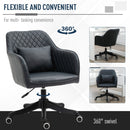 Vinsetto Diamond Pattern Tub Office Chair with Massage Pillow Wheels Adjustable Height Ergonomic Padding Lux Home Style Seat Black w/