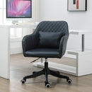 Vinsetto Diamond Pattern Tub Office Chair with Massage Pillow Wheels Adjustable Height Ergonomic Padding Lux Home Style Seat Black w/