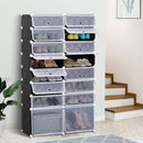 HOMCOM Shoe Rack - Black & White