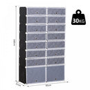 HOMCOM Shoe Rack - Black & White