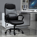 Vinsetto Massage Office Chair High Back with Armrest PU-Padded Vibration Executive Chair with Adjustable Height and Built-in Lumbar Support Black w/