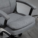 Vinsetto 2-Point Massage Office Chair Linen-Look Ergonomic Adjustable Height w/ 360-¦ Swivel 5 Castor Wheels Rocking Comfortable Executive Seat Grey