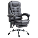 Vinsetto Heated 6 Points Vibration Massage Executive Office Chair Adjustable Swivel Ergonomic High Back Desk Chair Recliner with Footrest Dark Grey