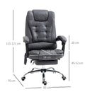 Vinsetto Heated 6 Points Vibration Massage Executive Office Chair Adjustable Swivel Ergonomic High Back Desk Chair Recliner with Footrest Dark Grey