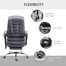 Vinsetto Heated 6 Points Vibration Massage Executive Office Chair Adjustable Swivel Ergonomic High Back Desk Chair Recliner with Footrest Dark Grey