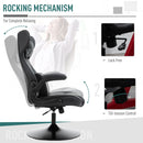 Vinsetto Swivel Video Game Chair Rocker Racing Style Office leisure Chair Ergonomic Rocking Office Chair with Pedestal Base, Adjustable Armrest and Headrest Black Base Lumbar Support