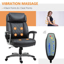 Vinsetto Massage Office Chair High Back with Armrest 6-Point Vibration Executive Chair with Adjustable Height and Built-in Lumbar Support Black w/