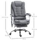 Vinsetto Massage Office Chair Computer Swivel Rolling Task Chair with Retractable Footrest & Height Adjustable Comfortable with Armrests w/