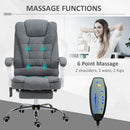 Vinsetto Massage Office Chair Computer Swivel Rolling Task Chair with Retractable Footrest & Height Adjustable Comfortable with Armrests w/