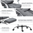 Vinsetto Massage Office Chair Computer Swivel Rolling Task Chair with Retractable Footrest & Height Adjustable Comfortable with Armrests w/