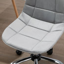 Vinsetto Ergonomic Office Chair with Adjustable-á Height and Wheels Velvet Executive Chair Armless for Home Study Bedroom Office Grey