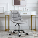 Vinsetto Ergonomic Office Chair with Adjustable-á Height and Wheels Velvet Executive Chair Armless for Home Study Bedroom Office Grey