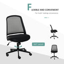 Vinsetto Leisure Office Chair Mesh Fabric Computer Home Study Bedroom Armless with Wheels, Black Swivel Armless