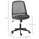 Vinsetto Leisure Office Chair Mesh Fabric Computer Home Study Bedroom Armless with Wheels, Grey Swivel Armless