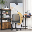 Vinsetto Leisure Office Chair Mesh Fabric Computer Home Study Bedroom Armless with Wheels, Grey Swivel Armless