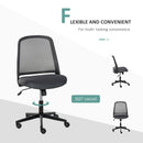 Vinsetto Leisure Office Chair Mesh Fabric Computer Home Study Bedroom Armless with Wheels, Grey Swivel Armless