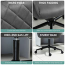 Vinsetto Swivel Office Chair Leather-Feel Fabric Home Study Leisure with Wheels, Grey Argyle Wheels