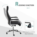 Vinsetto Office Chair Faux Leather High-Back Rocker Swivel Computer Desk Chair with Wheels, Steel Base, Black w/