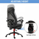 Vinsetto Swivel Mesh Back Office Chair with Retractable Footrest High Back Adjustable Height - Black
