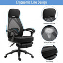 Vinsetto Swivel Mesh Back Office Chair with Retractable Footrest High Back Adjustable Height - Black