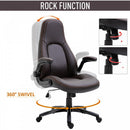 Vinsetto PU Leather Home Office Chair Ergonomic w/Contrast Stitching Brown
