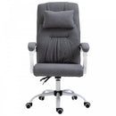 Vinsetto PU Leather Ergonomic Reclining Executive Home Office Chair w/ Pillow Grey