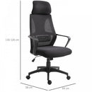 Vinsetto Mesh Ergonomic Home Office Chair w/ Headrest Black