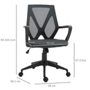 Vinsetto Mesh Ergonomic Home Office Chair w/ Armrest Grey