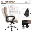 Vinsetto Linen Upholstered Tilting Home Office Chair Khaki