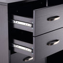 L Shape Computer Desk Table Workstation Home Office Drawer Shelf File Cabinet-Black