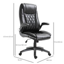 Vinsetto Executive Office Chair Sleek Ergonomic PU Leather 360° Rotation w/ Headrest in Black