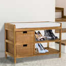Entryway Shoe Bench, 69Lx34Wx48H cm, Paulownia sponge