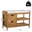 Entryway Shoe Bench, 69Lx34Wx48H cm, Paulownia sponge