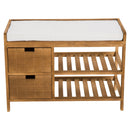 Entryway Shoe Bench, 69Lx34Wx48H cm, Paulownia sponge