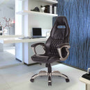 PU Leather Office Chair Racing Gaming Sports Swivel Desk Executive Computer Height Adjustable Armchair-Black