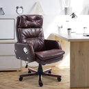 PU Leather Adjustable Office Chair Luxury Executive Swivel Armrest Computer Desk 360 Degree Ergonomic Design-Brown