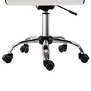 Armless Mid-Back Adjustable Office Chair with in PU Leather and Chrome Base-White