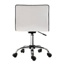 Armless Mid-Back Adjustable Office Chair with in PU Leather and Chrome Base-White