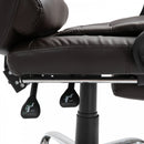 Recliner PU Office Chair Executive Leather High Back Swivel W/Footrest-Brown