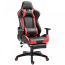 PU Leather Gaming Executive Office Chair Racing Swivel Recliner Ergonomic High Back Seat W/ Footrest-Red