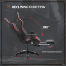 PU Leather Gaming Executive Office Chair Racing Swivel Recliner Ergonomic High Back Seat W/ Footrest-Red