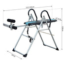Foldable Gravity Inversion Table Back Therapy Fitness Exercise Bench-Silver