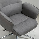 Vinsetto Rocking Office Chair w/ Arm Rest on Wheels Adjustable Height Light Grey