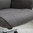 Vinsetto Rocking Office Chair w/ Arm Rest on Wheels Adjustable Height Light Grey